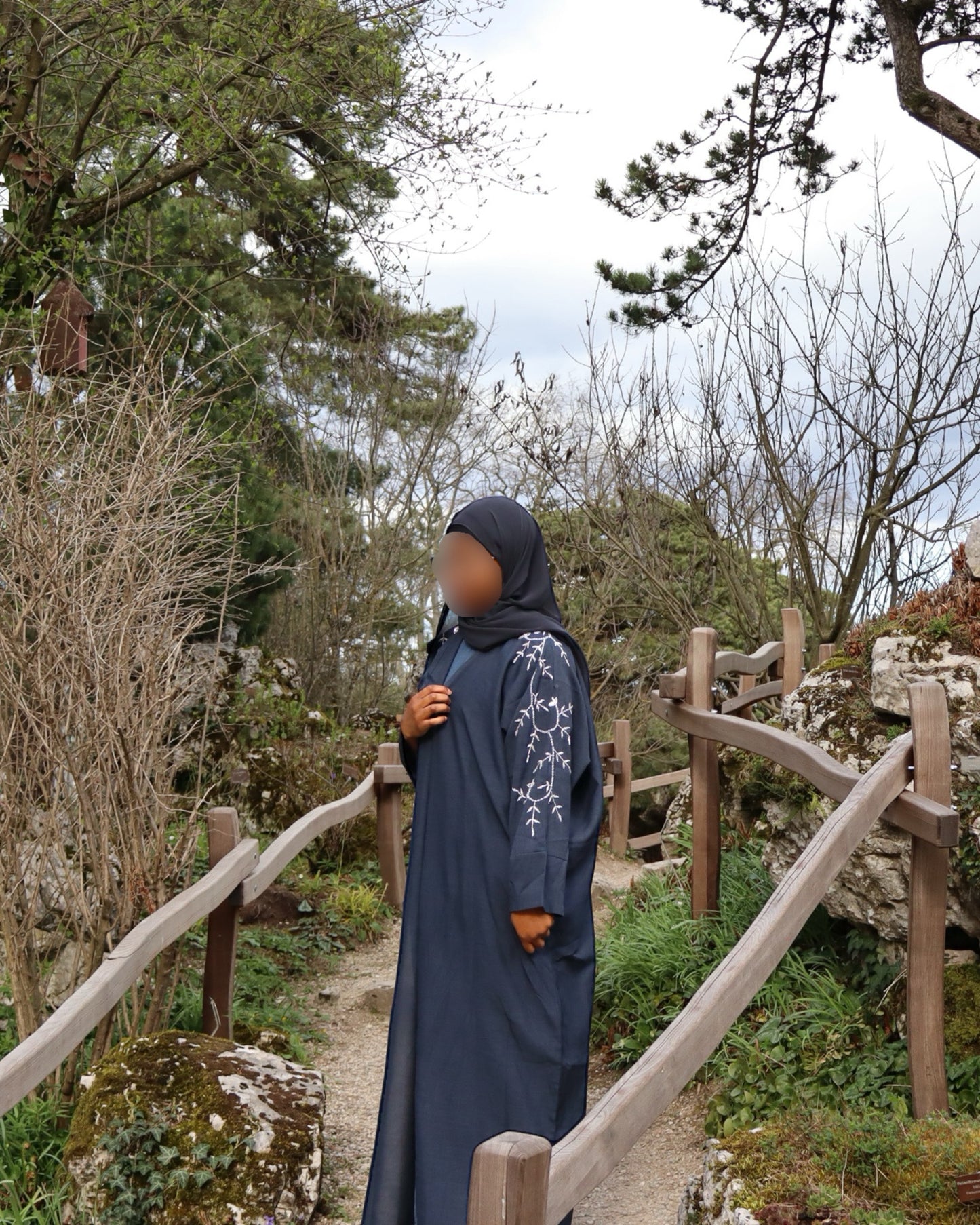 INTEGRATED ABAYA KIMONO - DARK BLUE